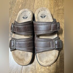 Dockers Men's Dark Brown Slide Sandals 9W man